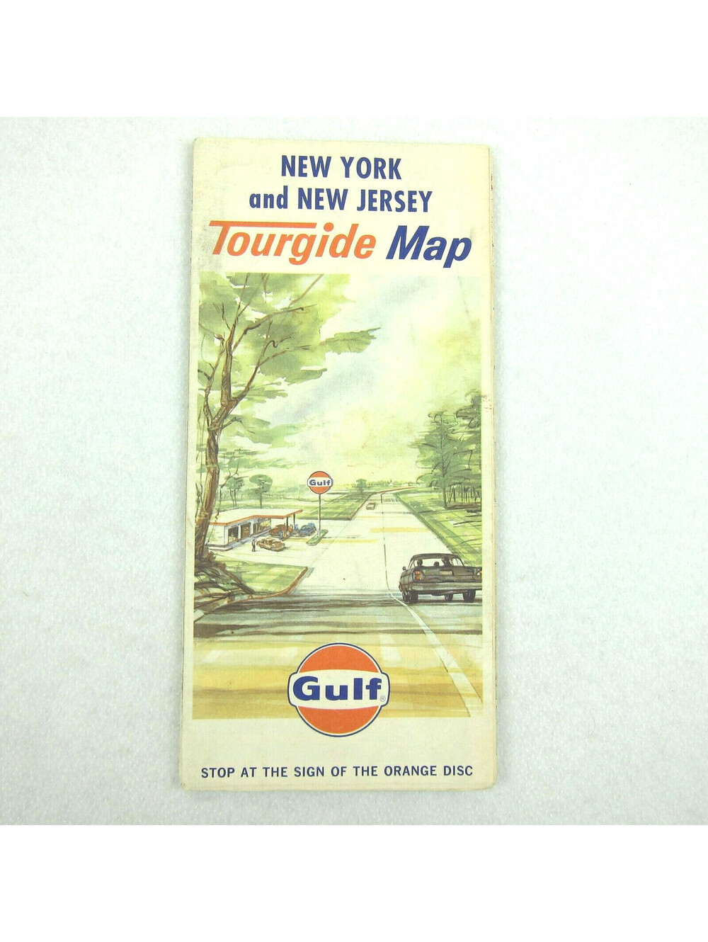 Vintage 1965 Gulf New York & New Jersey Road Map with Long Island